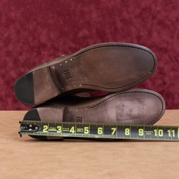 Frye Wmn Melissa Button Dark Brown Leather Equestrian Riding Knee Boots sz 8 - Picture 5 of 10